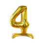 Stand Up Gold Foil Balloon Number 4 40 Inch