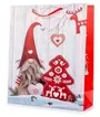 Gnome And Christmas Tree Design Large Christmas Thick Paper Gift Bag 32x26cm