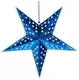 60cm 3d Holographic Hanging Paper Star Blue With String