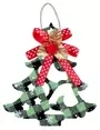 15cm Christmas Tree Green Tartan Design With Mistletoe