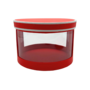 Small Red Round Gift Box With Window 18 X 12 Cm