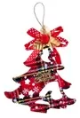 15cm Christmas Tree Red Tartan Design With Mistletoe