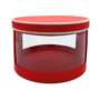 Medium Red Round Gift Box With Window 20 X 13 Cm