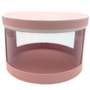 Large Pink Round Gift Box With Window 22 X 14 Cm