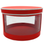 Large Red Round Gift Box With Window 22 X 14 Cm