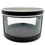Large Black Round Gift Box With Window 22 X 14 Cm
