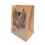 Small Gift Bag With Window Natural 20 X 15 X 10cm