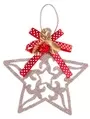 15cm Christmas Star Hessian Design With Mistletoe