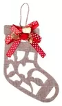 17cm Christmas Sock Hessian Design With Mistletoe