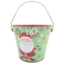 Christmas Metal Bucket Santa Ho Ho Ho Green 16 X 134 X 112cm