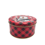 Small Round Christmas Tin Tartan Penguin 137 X 7cm 2