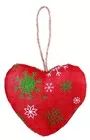 10cm Christmas Heart With Snowflakes Red