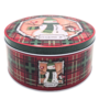 Large Round Christmas Tin Tartan Snowman 196 X 86cm