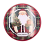 Medium Round Christmas Tin Tartan Santa 168 X 76cm 2