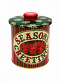 Vintage Christmas Seasons Greetings Tin Canister 135 X 15 Cm Side