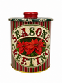 Vintage Christmas Seasons Greetings Tin Canister 135 X 15 Cm