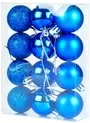 4cm Baubles Royal Blue Matte Glitter Shiny Assorted Pack Christmas Tree Hanging Ornament X12 Pieces