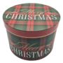 Large Round Gift Box Green And Red Tartan 24 X 168cm
