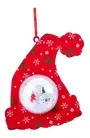Hanging Snow Globe With Felt Christmas Hat 1