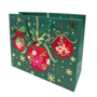 Christmas Gift Bag Baubles Green 31 X 12 X 25cm