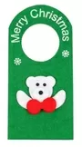 Xma2jz1 Christmas Doorknob Hanger Polar Bear With Merry Christmas Decoration Green