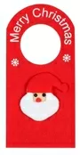 Christmas Doorknob Hanger Santa Claus With Merry Christmas Decoration Red