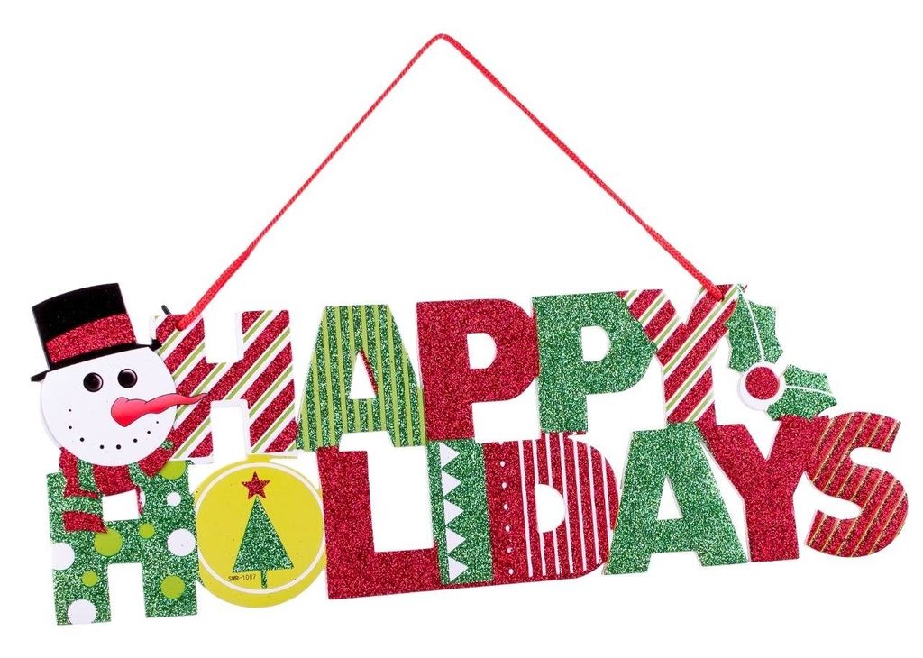 42cm Glitter Christmas Decorations Snowman with Mistletoe Red Green