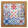 Pot Coaster Square Blue Orange And Red 186 X 186cm