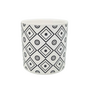 Round Ceramic Pot Black And White Geometric Pattern 65 X 69cm