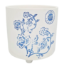 Round Ceramic Pot Flowers Blue And White 125 X 13cm