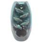 Ceramic Tower Backflow Incense Holder Teal 11 X 19cm