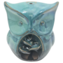 Ceramic Backflow Incense Holder Owl Teal 12 X 145cm