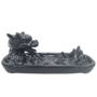 Ceramic Backflow Incense Holder Dragon Black 16 X 6cm