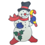Christmas Window Stickers Snowman With Candy Cane 24 X 36cm
