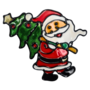 Christmas Window Stickers Santa With Glitter Christmas Tree 155 X 135cm
