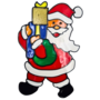 Christmas Window Stickers Santa With Present 18 X 28cm
