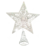 Star Christmas Tree Topper White Iridescent Glitter 24 X 195cm