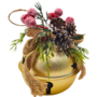 8cm Gold Bell With Foliage Berries