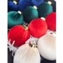 8cm Velvet Baubels Dark Blue Emerald Green Red And Champagne 12 Piece 2