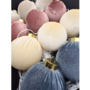 8cm Velvet Baubels Champagne Dusty Mauve Cream And Grey 12 Piece 2