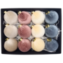 8cm Velvet Baubels Champagne Dusty Mauve Cream And Grey 12 Piece