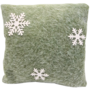 Pillow With Snowflakes Green 38 X 38cm