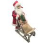 Father Christmas Standing On Sleigh 34 X 20 X 50cm