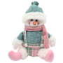 Snowman Pink And Mint Green 28cm