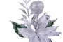 23cm Poinsettia Pick With Apple Silver 2