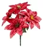 30cm Poinsettia Bush Red X5 Stems 1