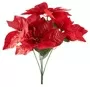 50cm Poinsettia Bush Red X5 Stems 1