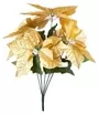 50cm Poinsettia Bush Gold X5 Stem
