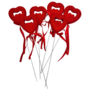 Open Foam Hearts Red 5cm 6 Pieces
