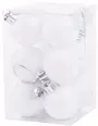 4cm Baubles White Iridescent Glitter Pack Christmas Tree Hanging Ornament X12 Pieces